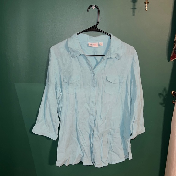 Denim & Co. Snap Button Down Shirt - Picture 1 of 6